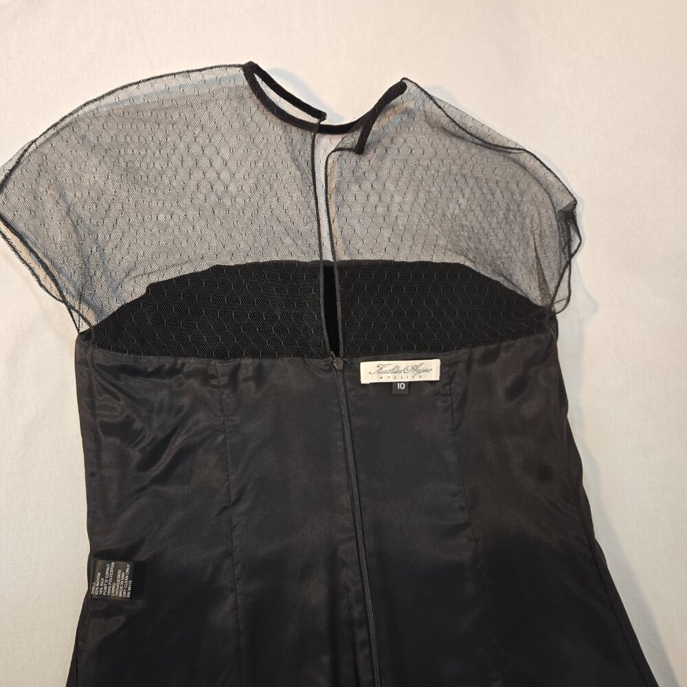 Vintage KATHLIN ARGIRO Black Velvet Sheer Top Dress Size 10 USA MADE New NO Tag! - Picture 8 of 16